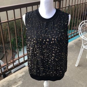 Azelia sequin silk front blouse